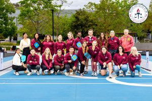 Chase playing pickleball with the Mock Trial team.