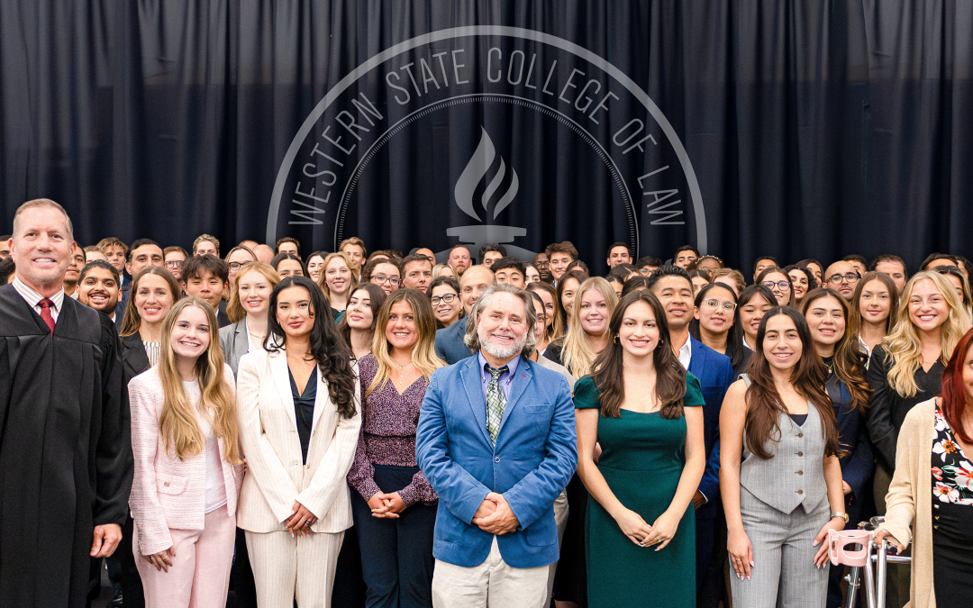 Judge Craig Arthur with the students after taking their Oath of Professionalism.