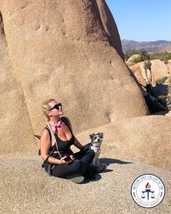 Karlee Wilkinson with her dog.