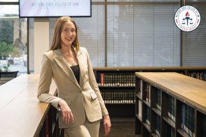 Macyn Sherman at the library.