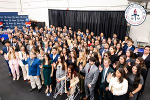 Students taking their Oath of Professionalism.