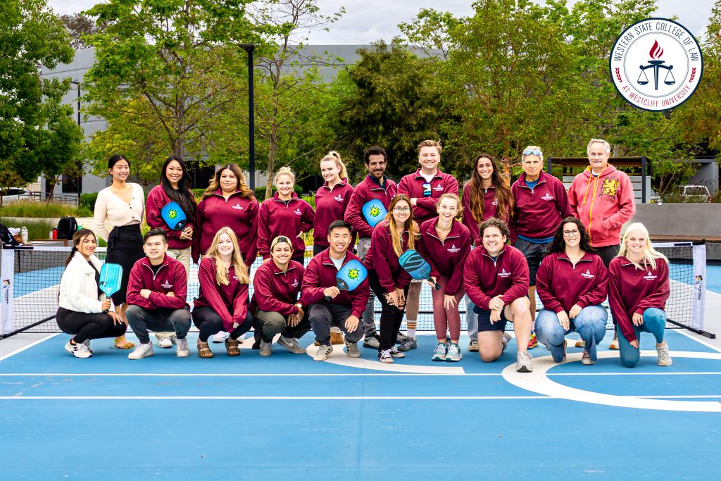Robert Molko and the Mock Trial team playing Pickleball