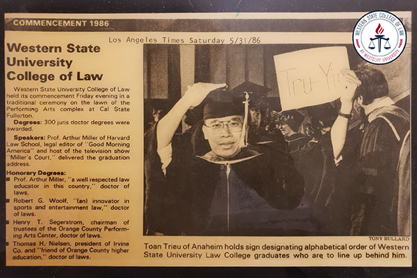 Toan Trieu at his 1986 Western State graduation